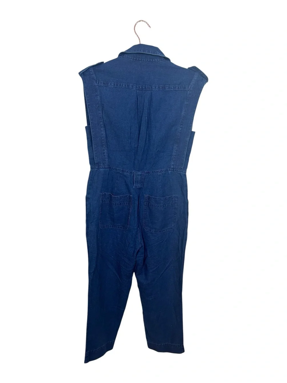 Banana Republic Sleeveless Dark Indigo Denim Jumpsuit No Belt